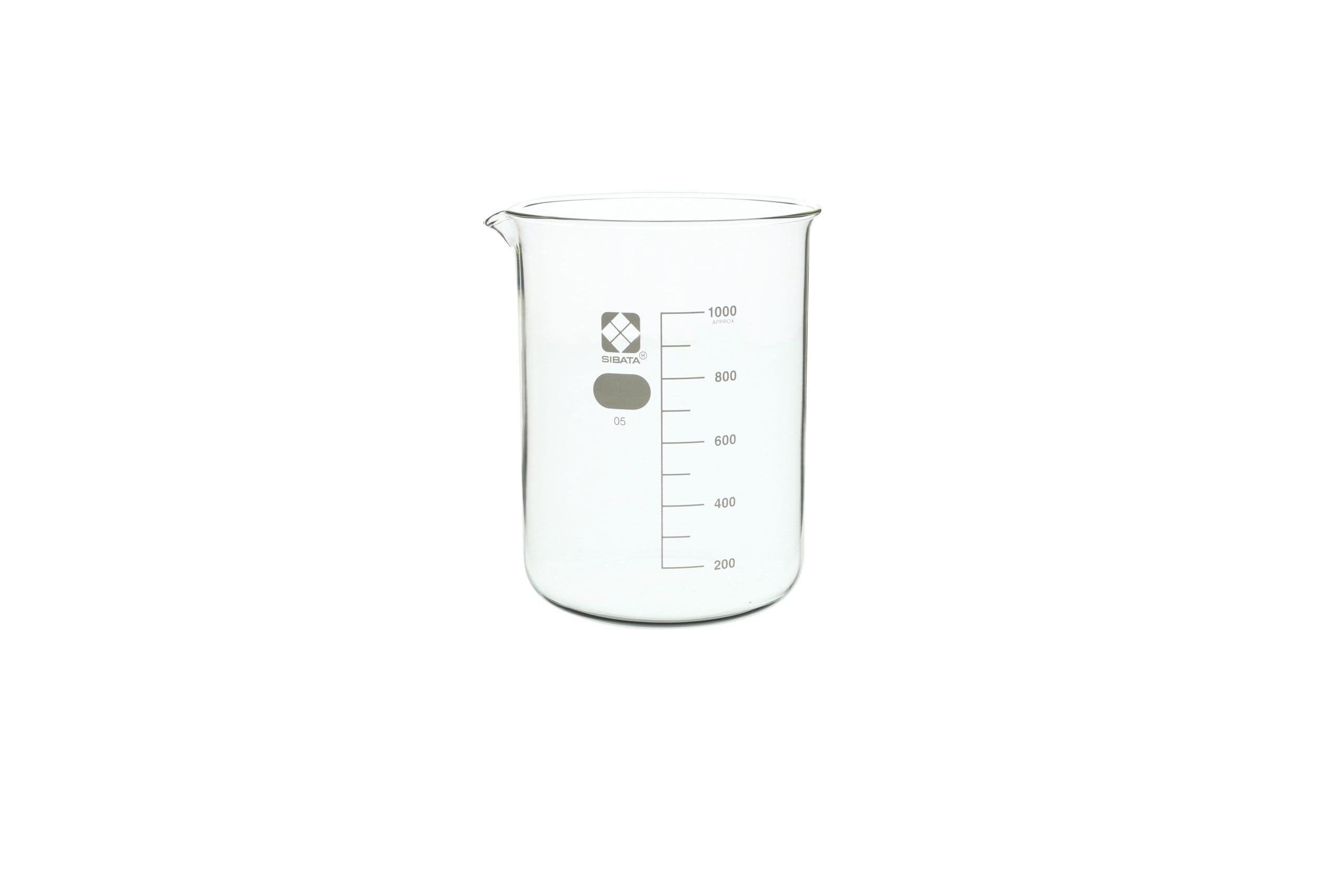 SIBATA Glass Beaker, 1000 mL. pk6