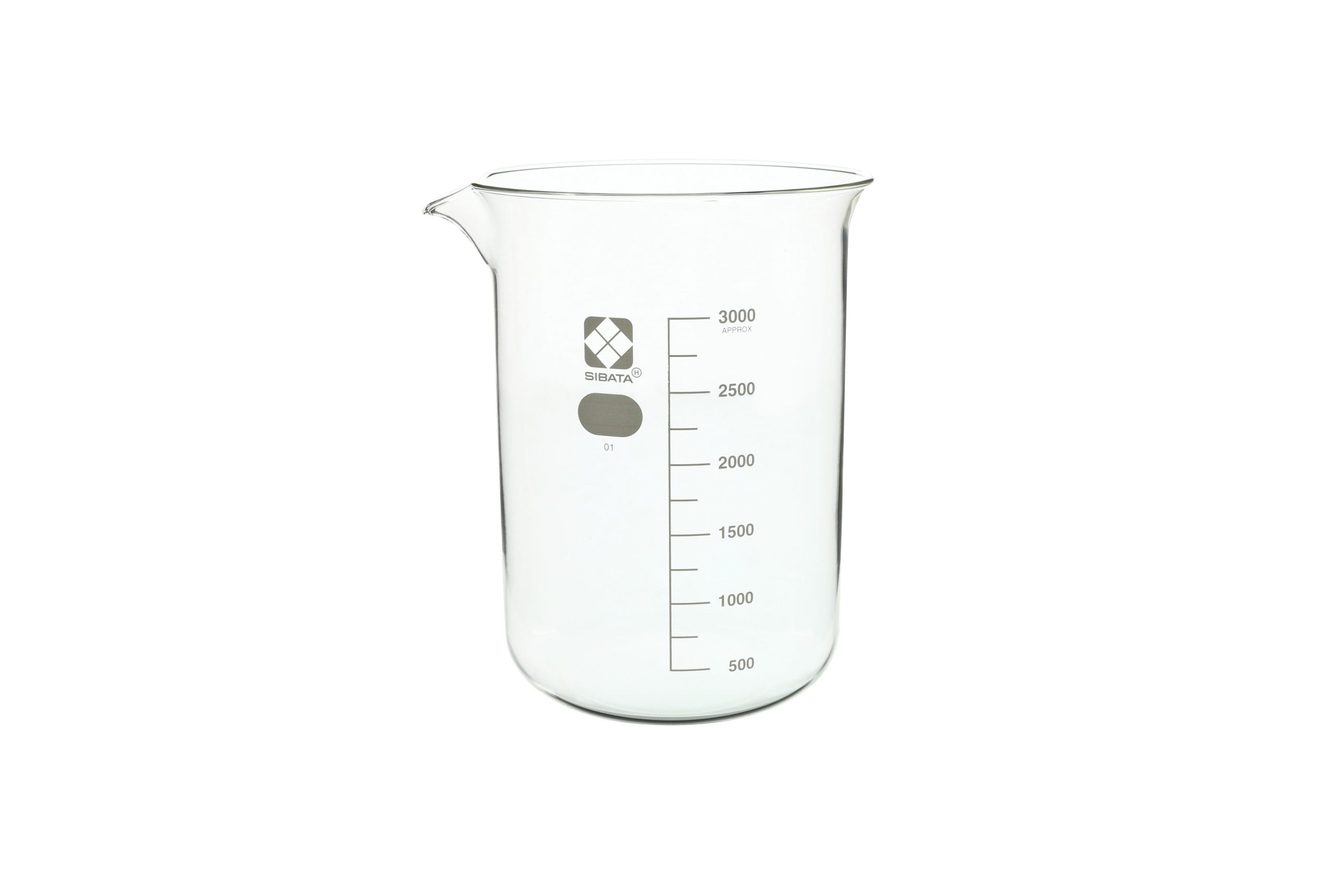 SIBATA Glass Beaker, 3000 mL, each