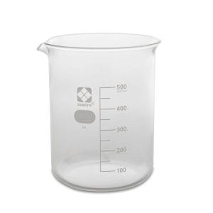 SIBATA Glass Beaker, 500 mL, pk10