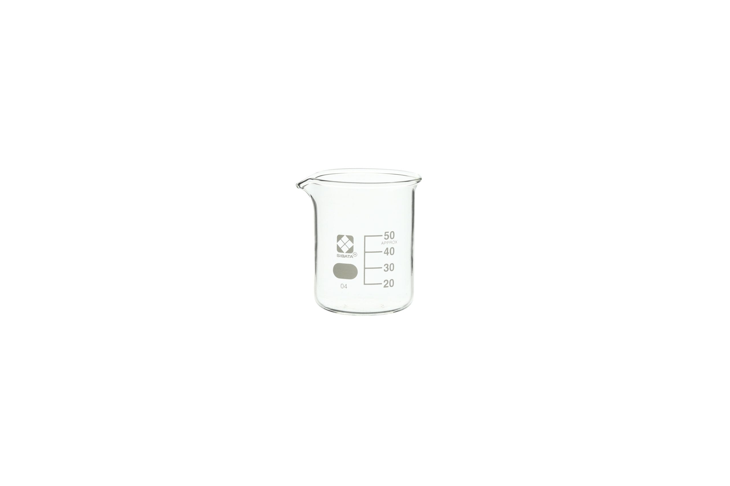 SIBATA Glass Beaker, 50 mL, pk10