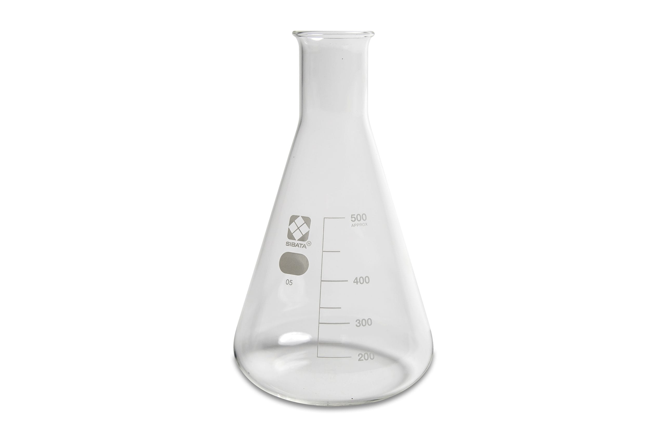 SIBATA Glass Erlenmeyer Flask, 500 mL