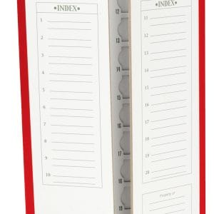 20-Place Slide Tray Cardboard, Red Trim