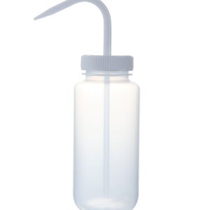 Wash Bottles Color Coded Wide Mouth, 500mL, Clear/White
