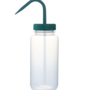 Wash Bottles Color Coded Wide Mouth, 500mL, Clear/Green