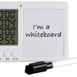 Lab Alert® Timer with Whiteboard and Pen, White