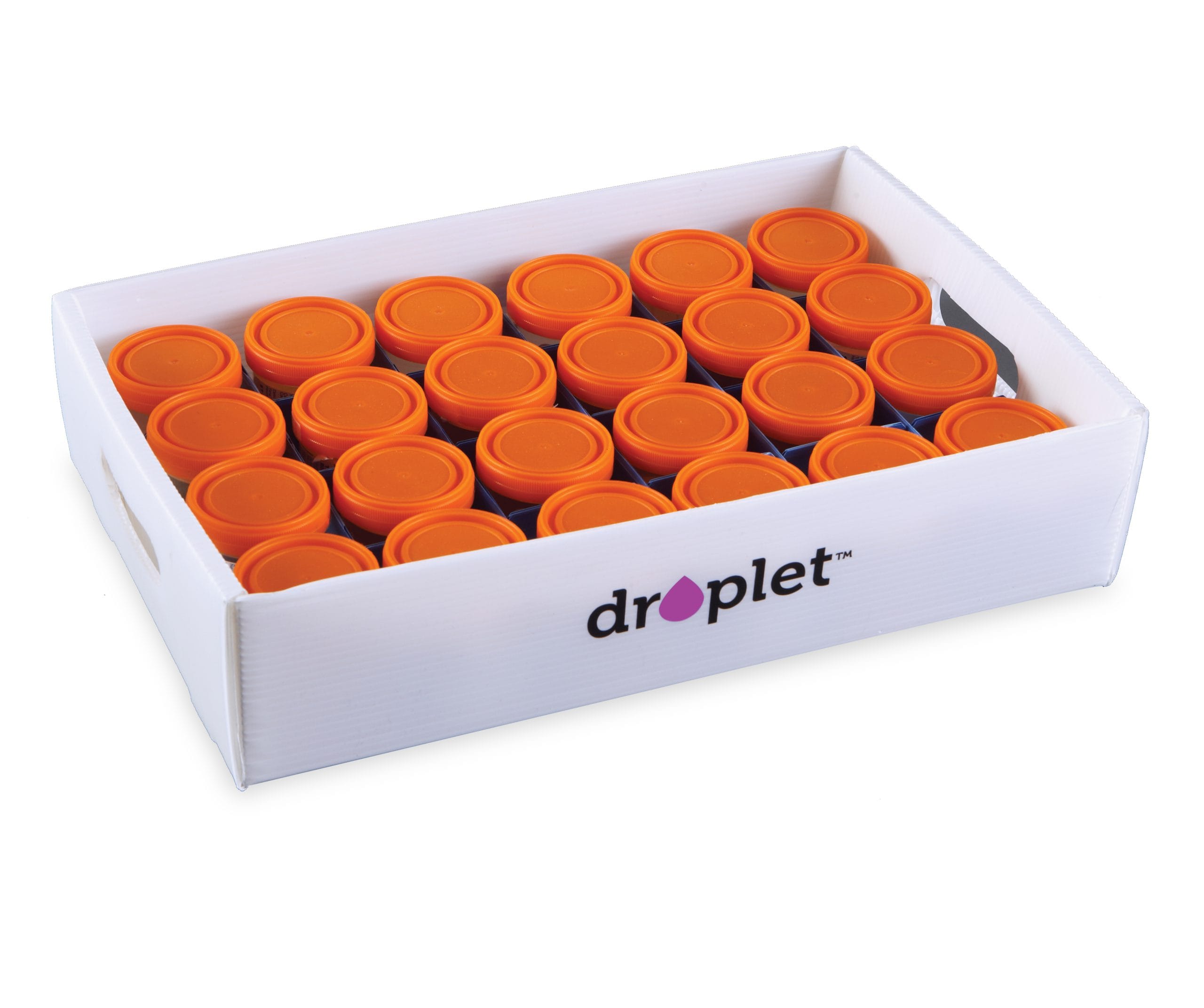Droplet Sample Storage Tray, Corrugated PP, White
