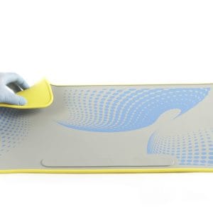Lab Mat, Silicone Bench Protector, Yellow-Grey/Blue