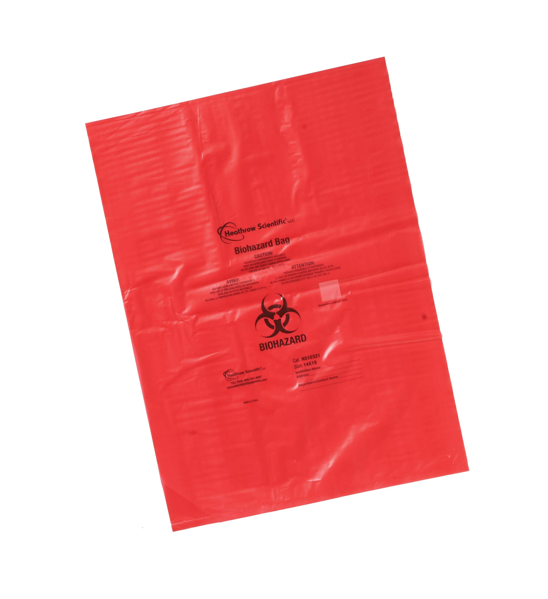Biohazard Bags, PP 14x19" (356x483mm), Red