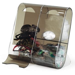 Acrylic Three-In-One Dispenser Counter or Wall Mount, Grey