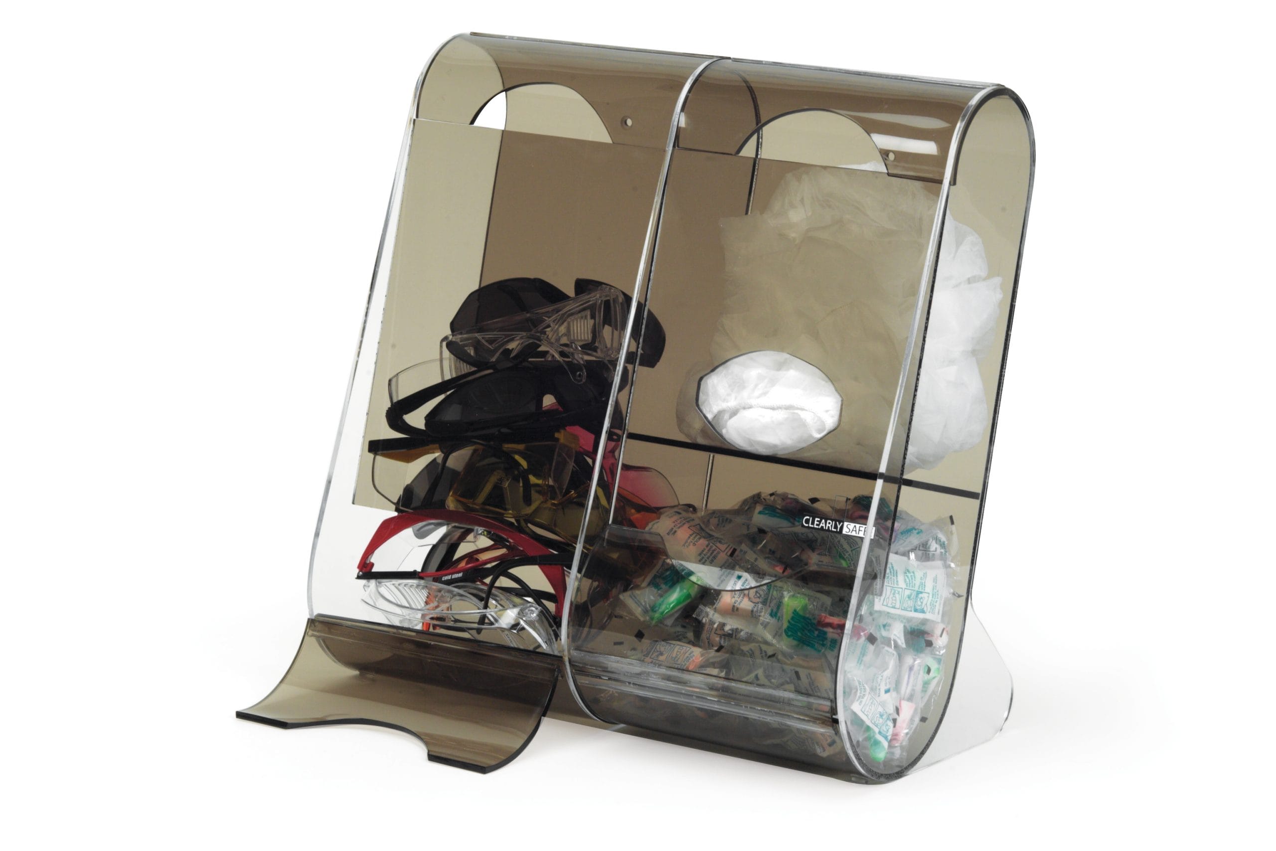 Acrylic Three-In-One Dispenser Counter or Wall Mount, Grey