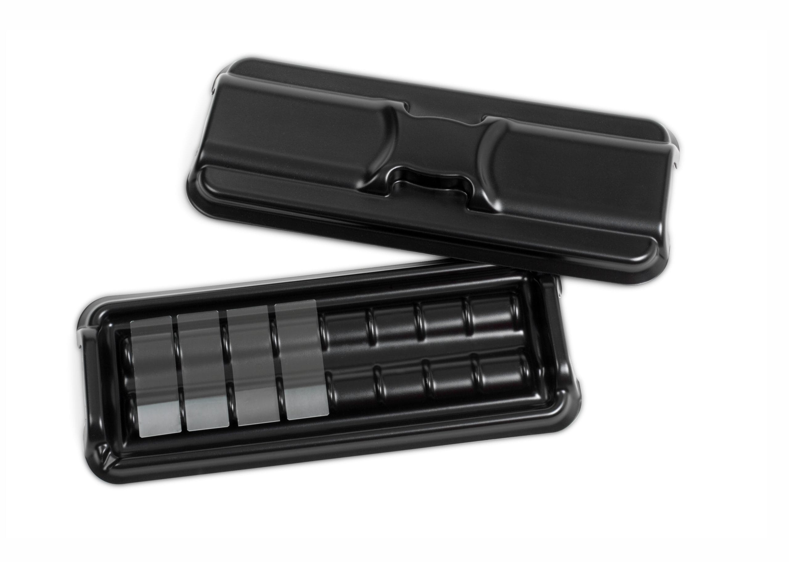 Slide Staining Tray Set, Disposable (1 Lid+ 4 Bases), Black