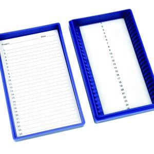 Premium Microscope Slide Box, 25-Place, Foam, Blue
