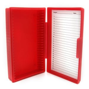 Microscope Slide Box, 25-Place, Red