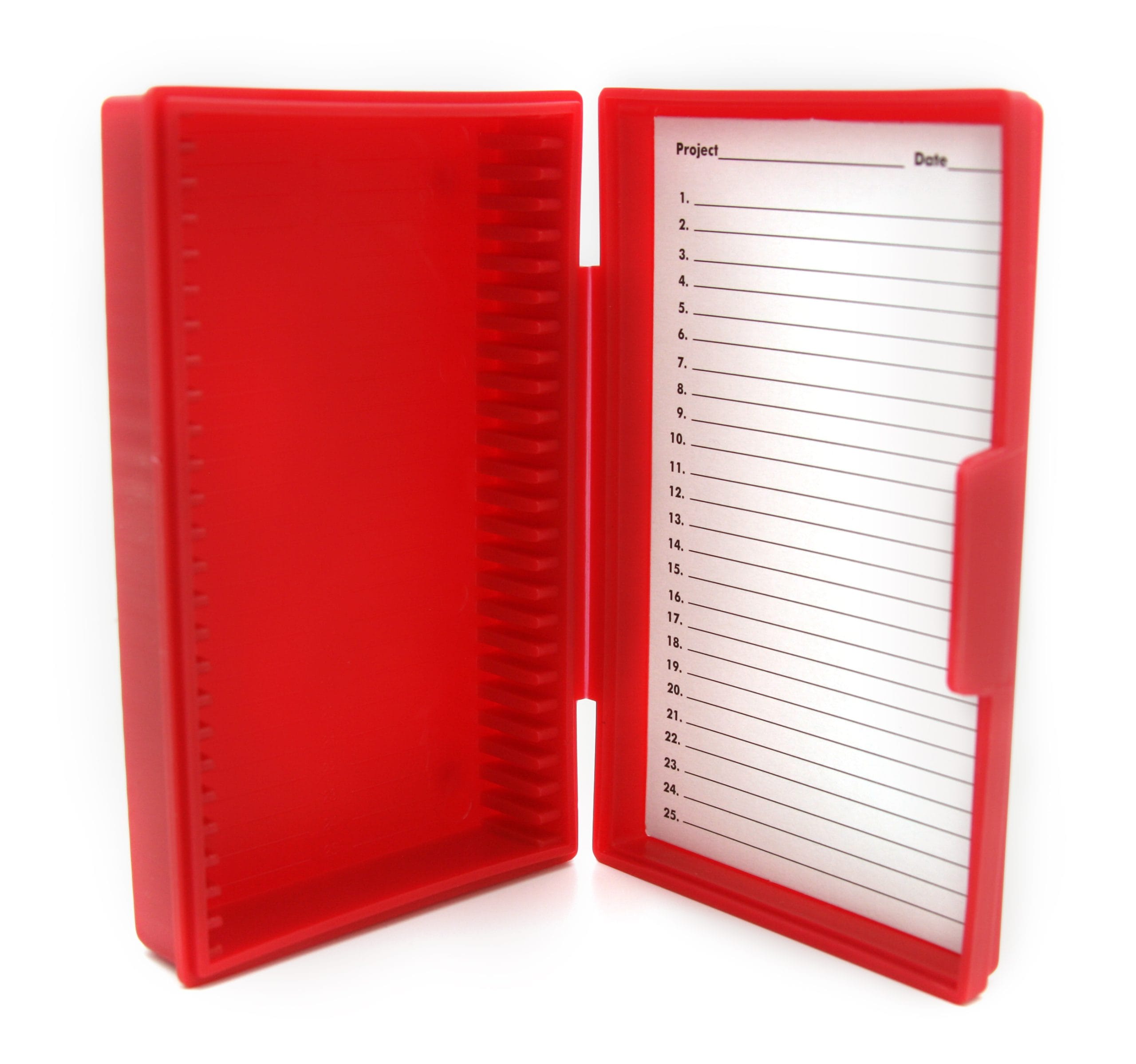 Microscope Slide Box, 25-Place, Red
