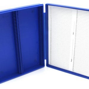 Microscope Slide Box, 100-Place, Blue