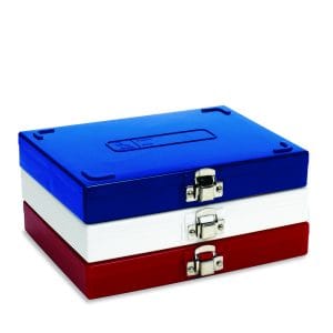 Premium Microscope Slide Box, 100-Place, Foam, Blue