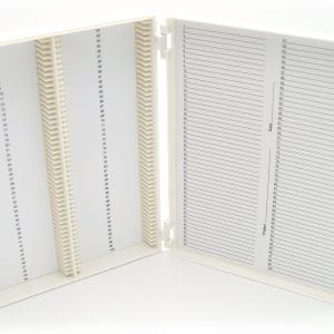 Premium Microscope Slide Box, 100-Place, Foam, White