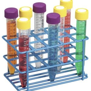 Coated Wire Tube Rack 16-18mm 15mL Tubes, 3x5 Format, Blue