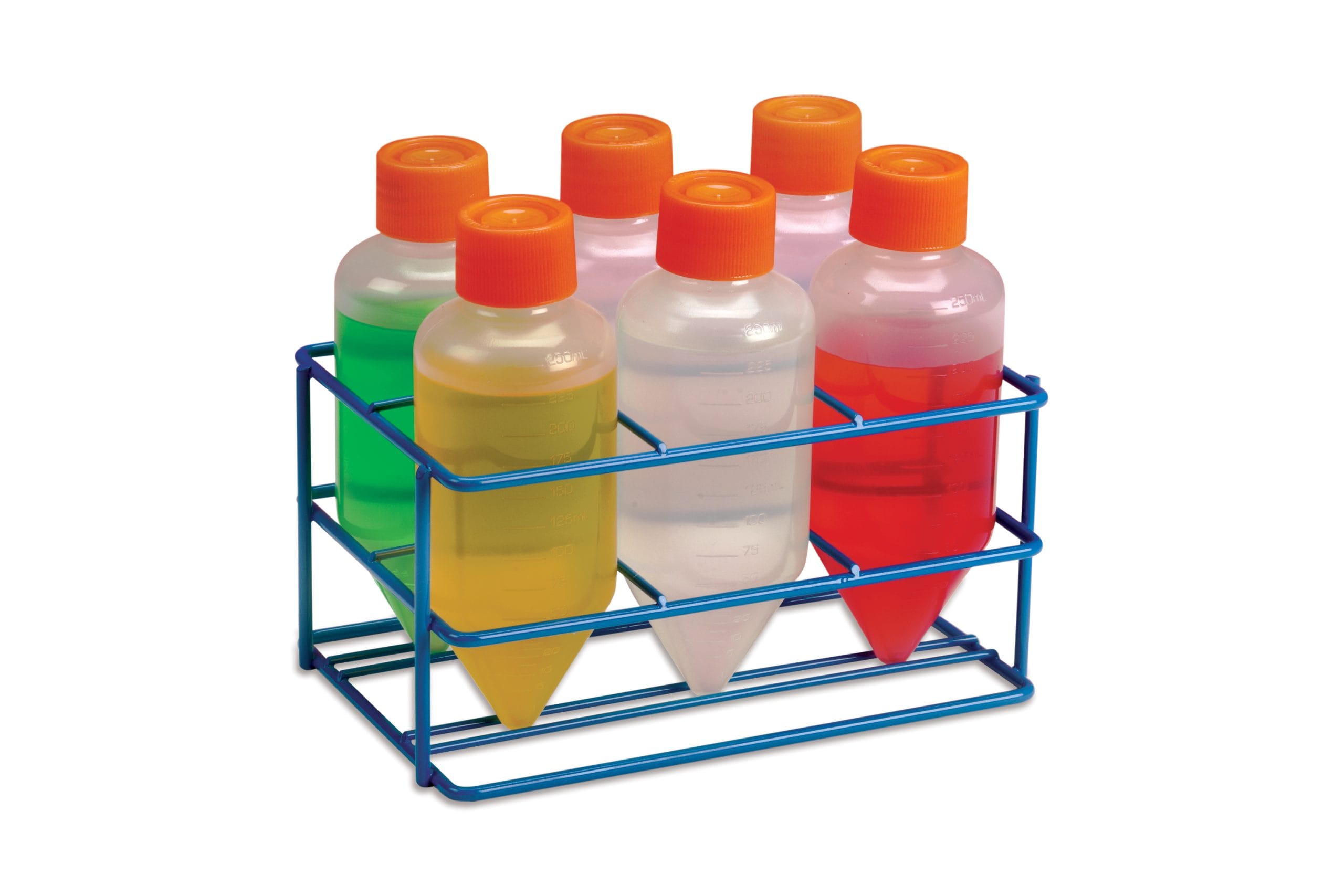 Coated Wire Centrifuge Bottle Rack 55-60mm 2x3 Format, Blue