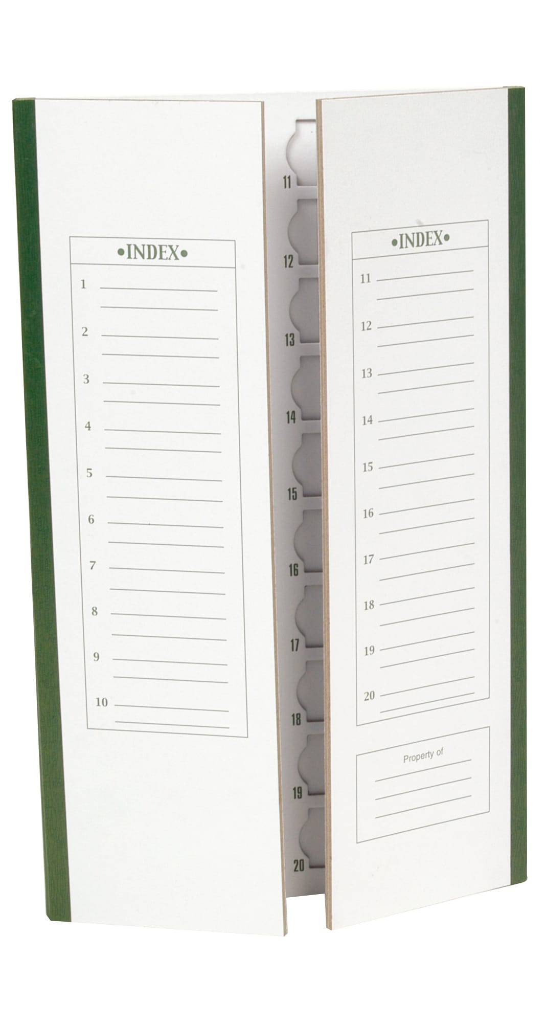 20-Place Cardboard Slide Tray, Green Trim